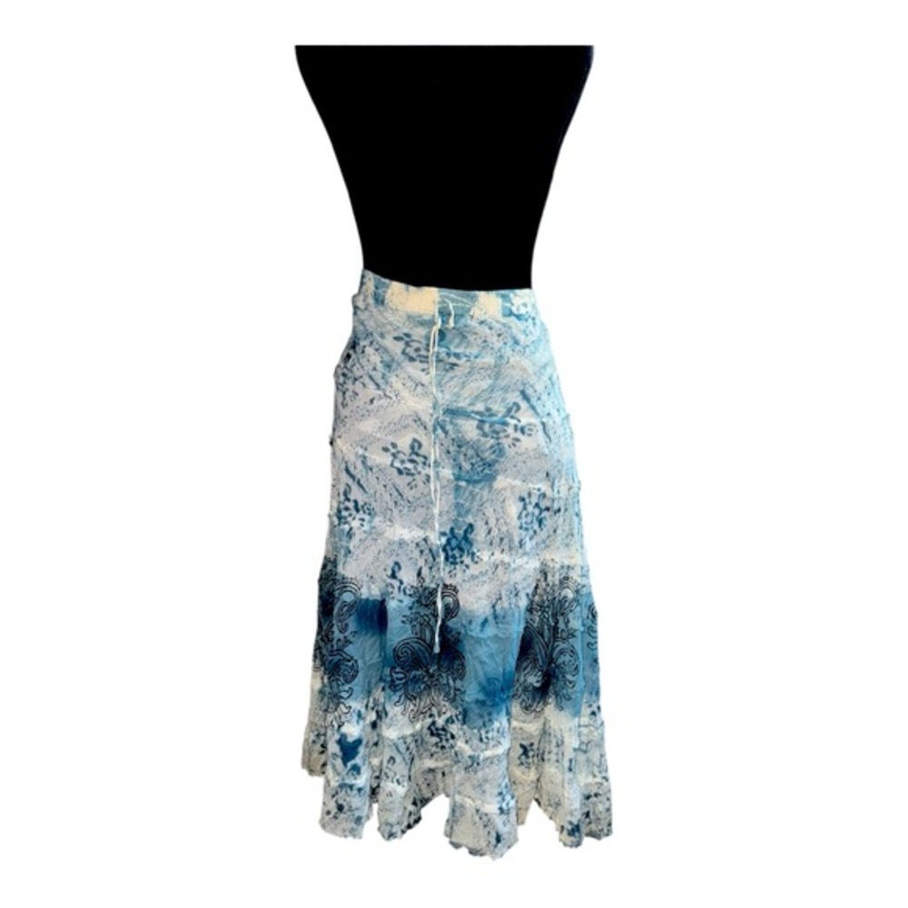 VTG Chiffon Maxi Bohemian Skirt Tye Dye light embroidery lined (lightweight) SzL